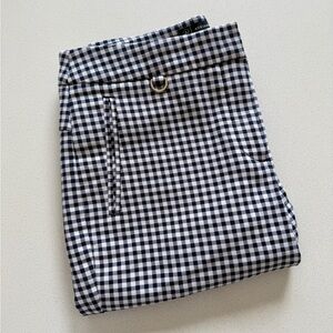 Adrianna Papell Navy and White Gingham Pants